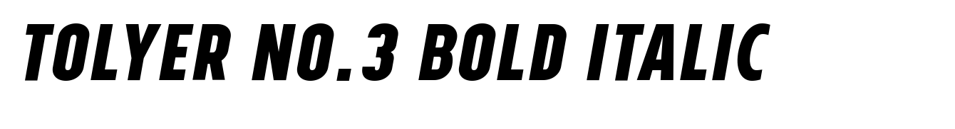 Tolyer No.3 Bold Italic